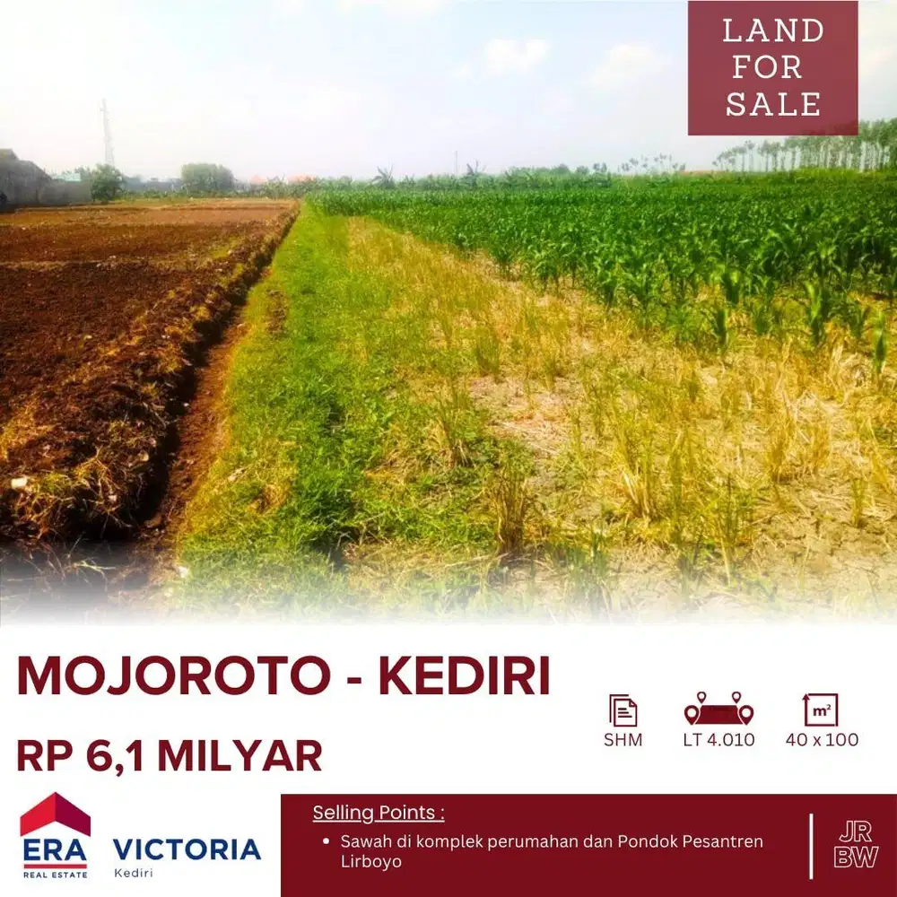 Tanah Sawah DIJUAL Di Komplek Perumahan Dekat Pondok Pesantren Lirboyo