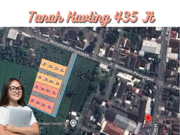 Dijual Tanah Kavling Strategis Tepi Jalan Utama Lebar 435 Jt