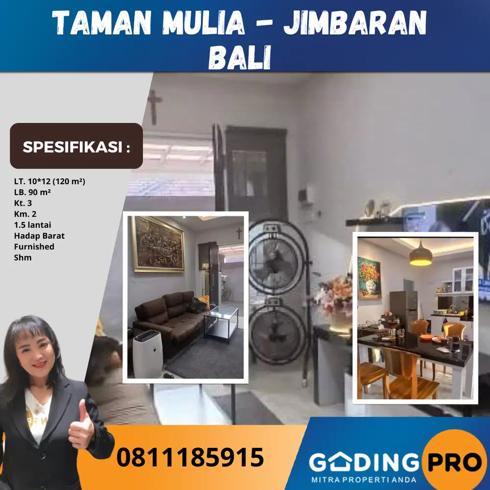 Murah BU Rumah Furnished Di TAman Mulia Jimbaran Bali
