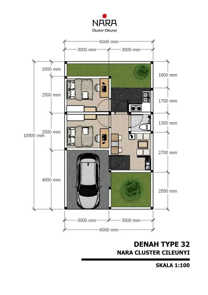 Rumah Murah 1 Lantai Tipe 32/60 - Nara Cluster Cileunyi Deket PintuTol