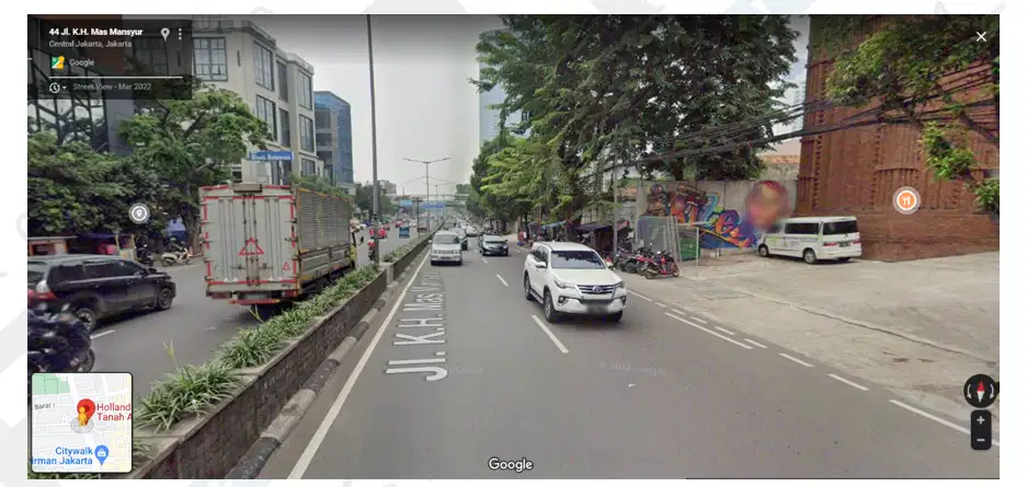 Tanah Kavling Komersil 422m KH Mansyur Karet Tengsin Jakarta Pusat