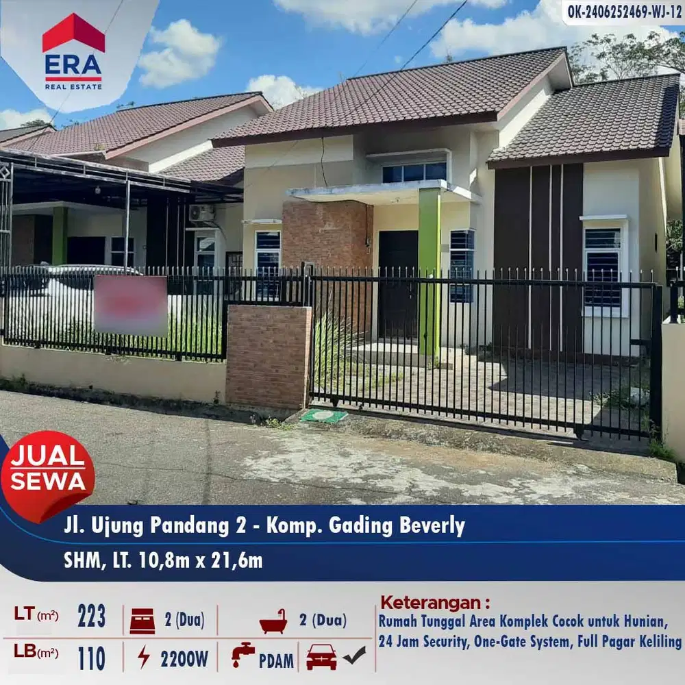 Dijual rumah Jl. Ujung Pandang Komp. Gading Beverly