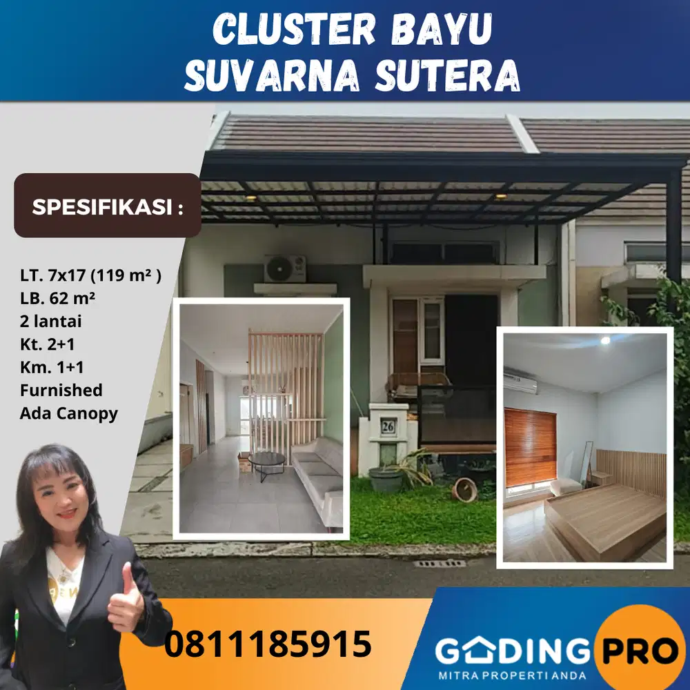 Rumah Furnished Siap Huni Cluster Bayu Suvarna Sutera Cikupa Tangerang