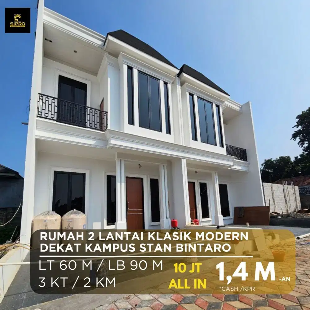 Rumah 2 Lantai Siap Huni di Pondok Aren Tangsel dekat Kampus STAN