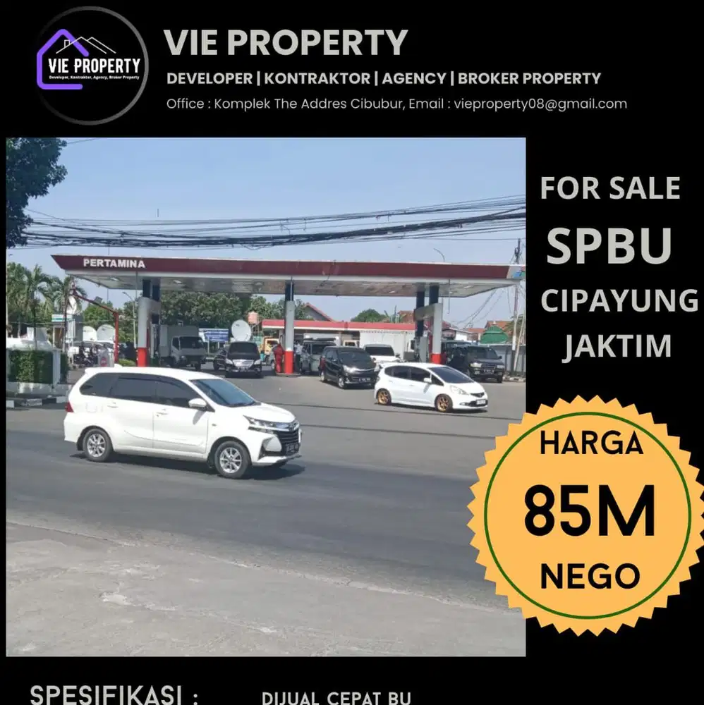 Jual Pom Bensin Cipayung Jakarta Timur Luas 3838m Kapasitas 55ton