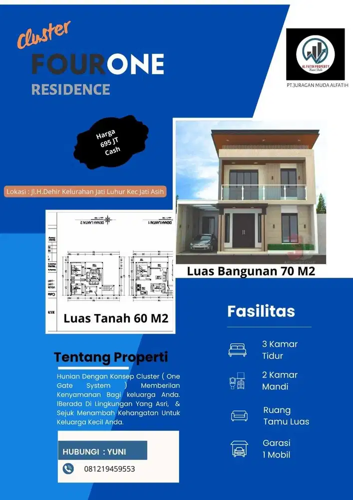 Dijual Rumah di Jl. H. Dehir, Jati Asih, Bekasi