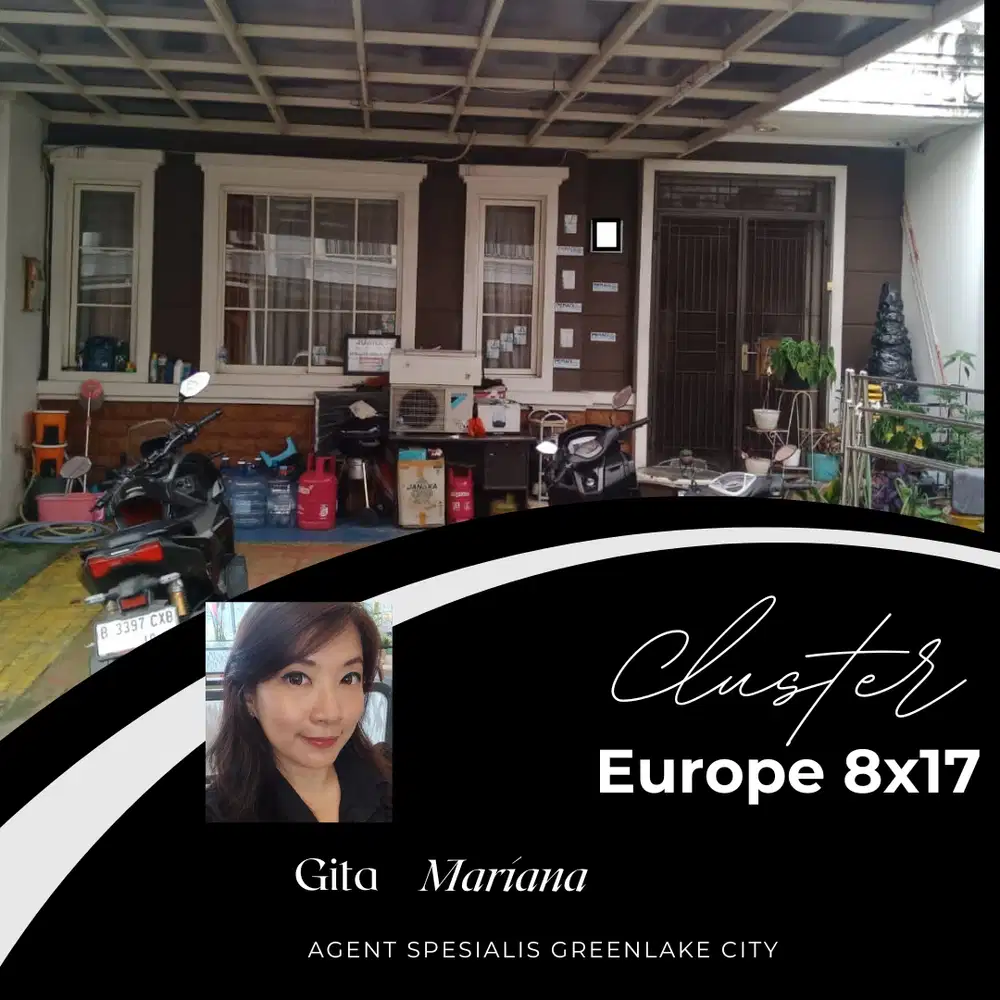 Rumah 8x17 Cluster Eropa 2 Lantai di Greenlake City–Dekat Danau Asri