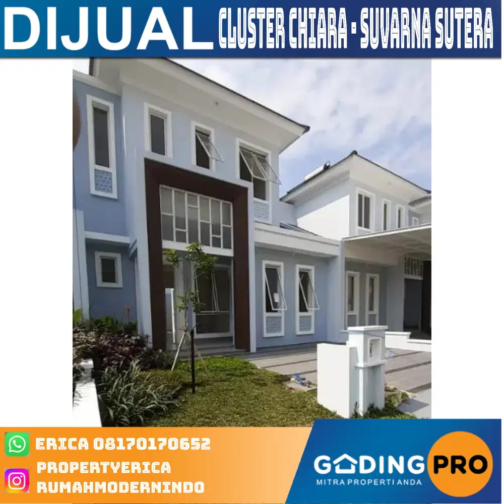 Dijual rumah modern tropis 2lantai di Suvarna Sutera dekat sekolah
