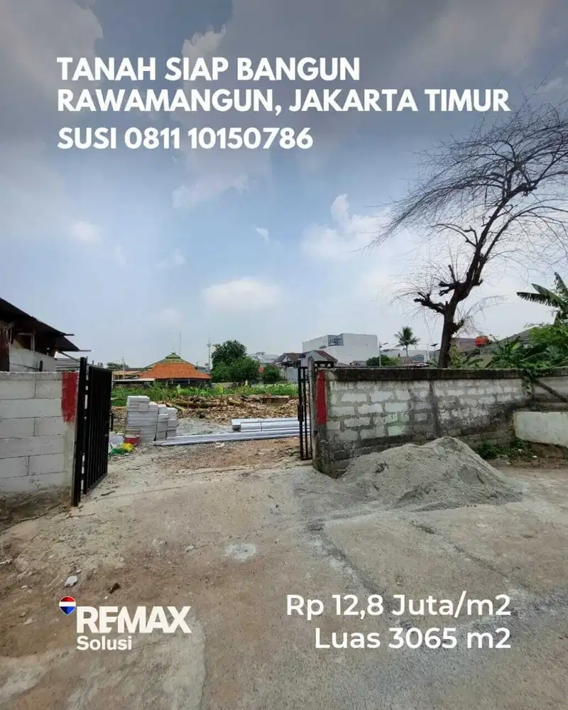 DIJUAL TANAH DENGAN HARGA TERBAIK SIAP BANGUN DI AREA RAWAMANGUN