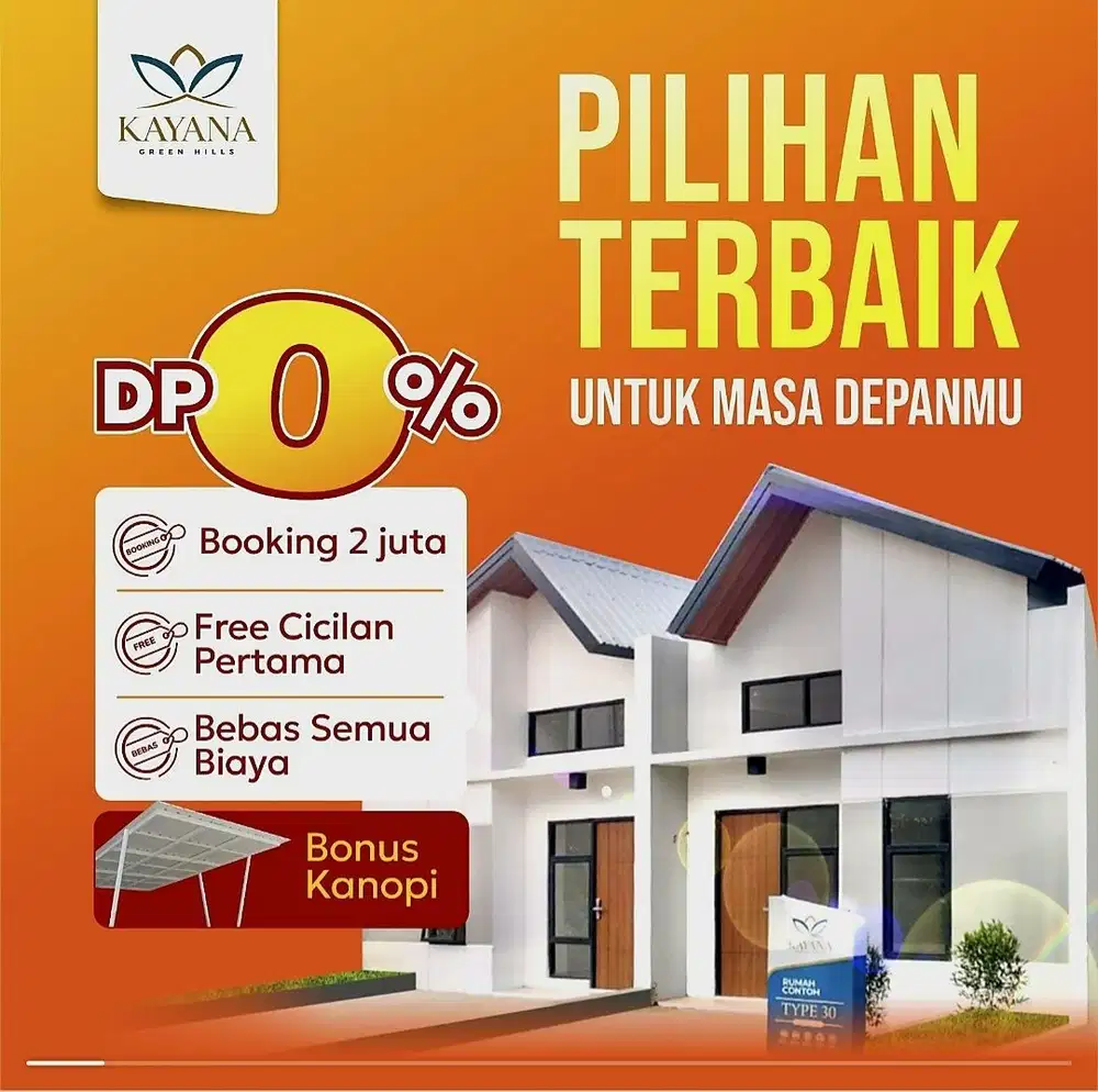 Kayana Green Hills Cijeruk Bogor-Rumah Dp 0%,Booking Fee 2 Juta All In