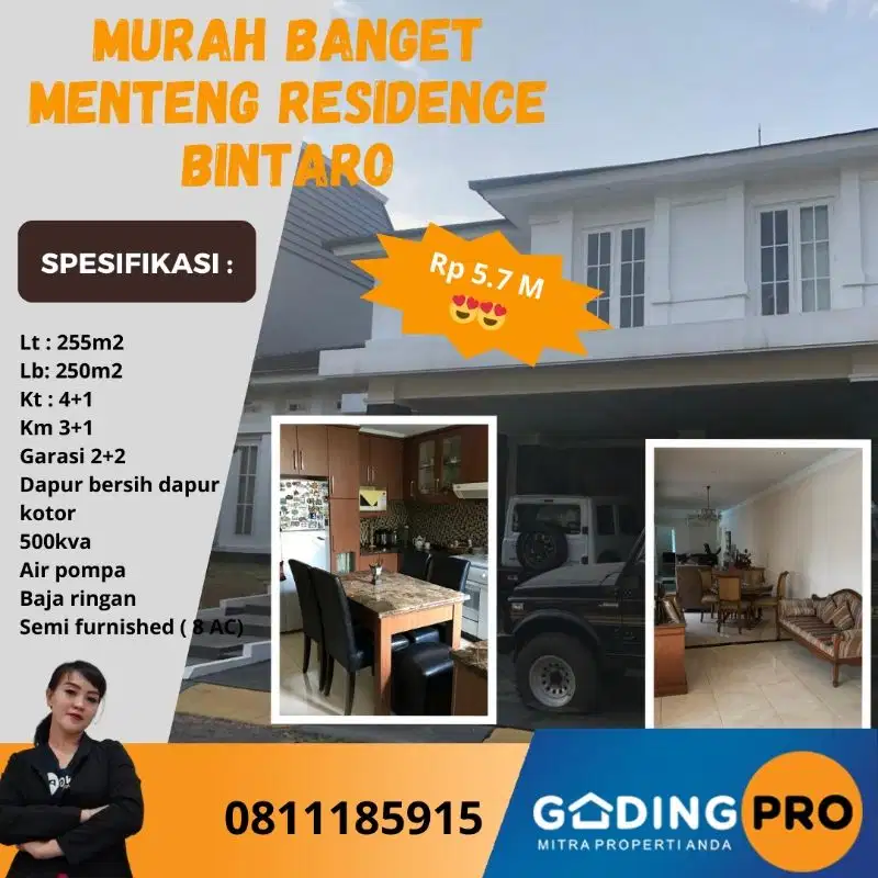 Murah Banget Rumah Menteng Residence Bintaro Tangerang Selatan
