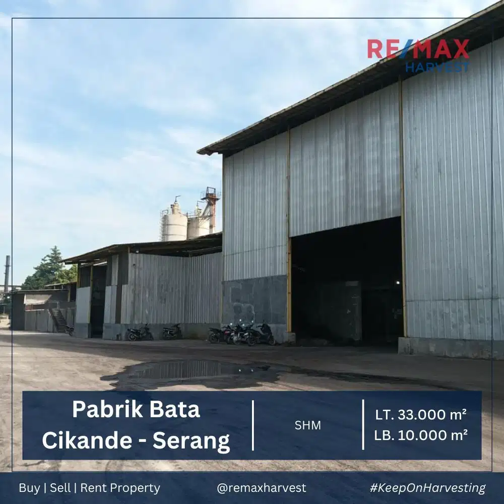 DIJUAL PABRIK BATA MASUK CONTAINER 40 FEET, SHM DI Cikande - Serang