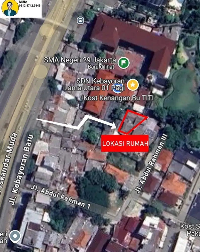 173 Turun Harga jual Rumah 2 lantai Kebayoran Lama Pakubuwono Jaksel