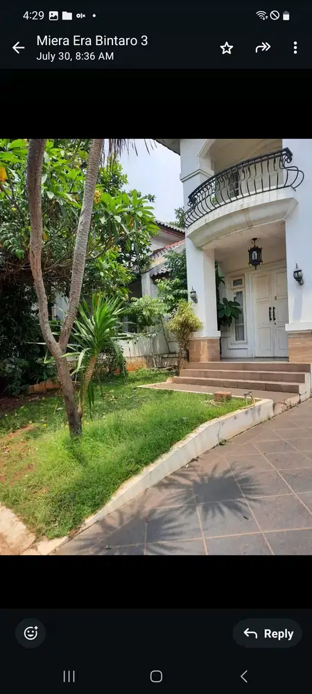 Dijual rumah murah di Senayan Bintaro , luas tanah 180 m2 , 2 lantai