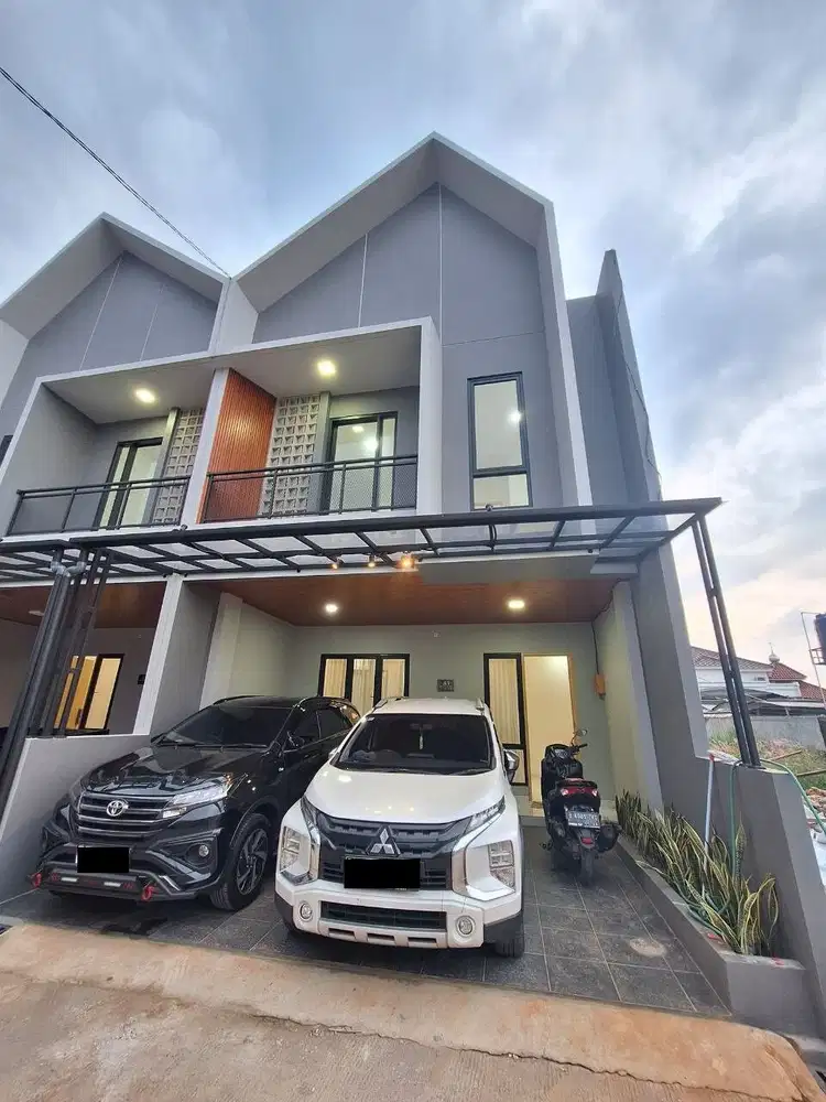 Rumah Skandinavian 2 Lt Murah di Depok, Akses 2 Mobil, Dekat ke Tol