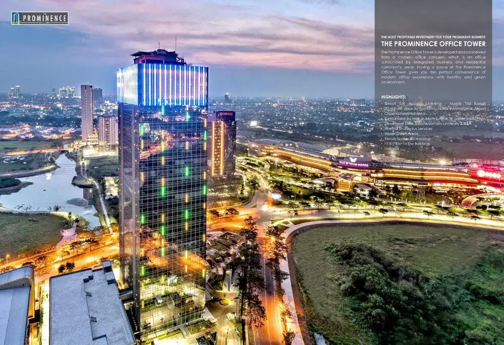 Dijual Office Space di The Prominence Office Tower, Jl. Jalur Sutera B