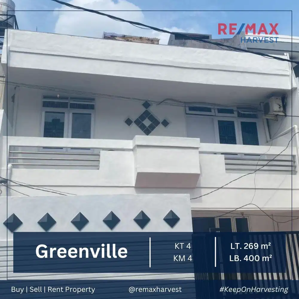 DIJUAL CEPAT RUMAH BAGUS & MURAH LT 269 M2 GREENVILLE JAKARTA BARAT