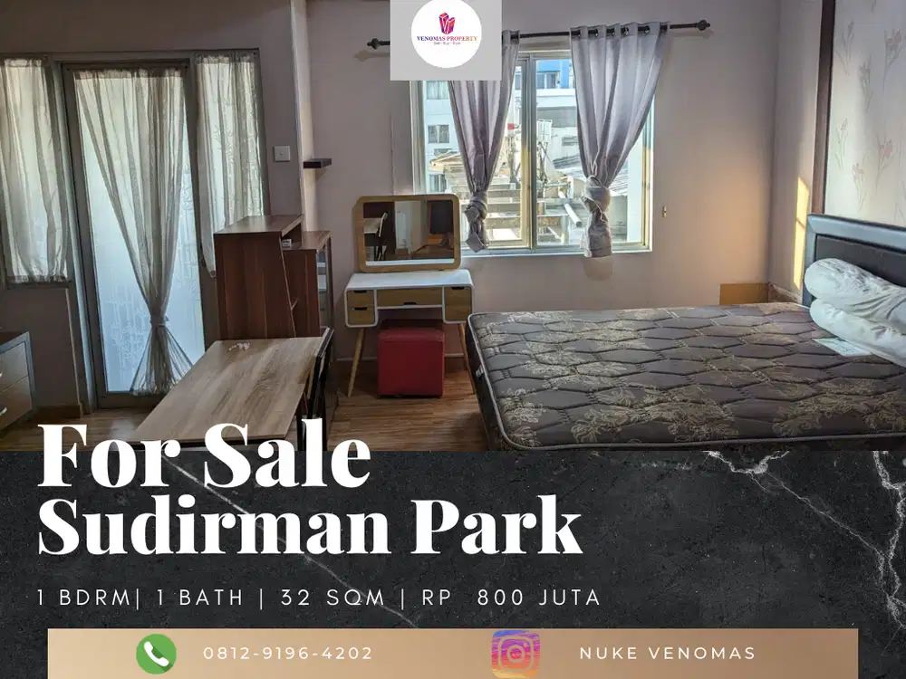 Dijual Apartement Sudirman Park 1 BR Furnished Bagus