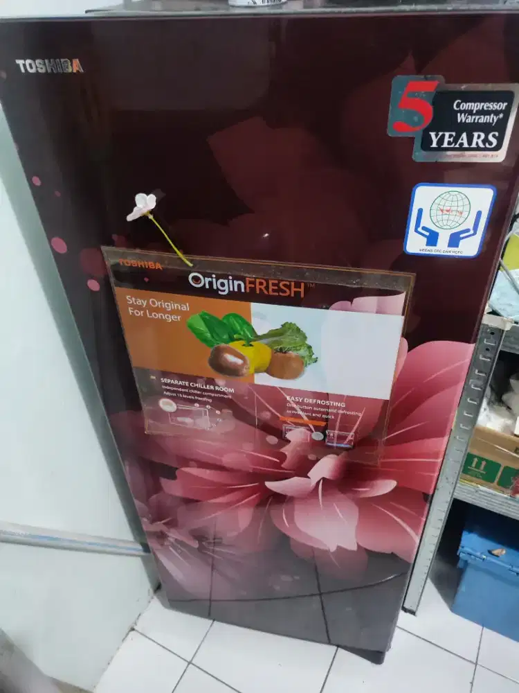 KULKAS 1 PINTU TOSHIBA GR-RD196CC MOTIF BUNGA