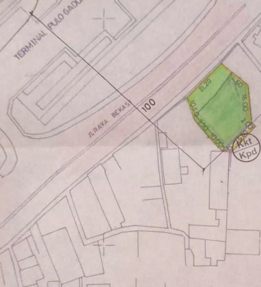 Kavling strategis di depan terminal Pulo Gadung - Jakarta Timur