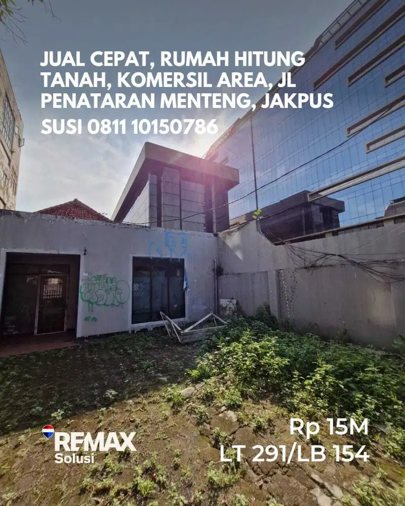 DIJUAL CEPAT RUMAH DAN TANAH KOMERSIAL KAWASAN MENTENG JAKARTA PUSAT