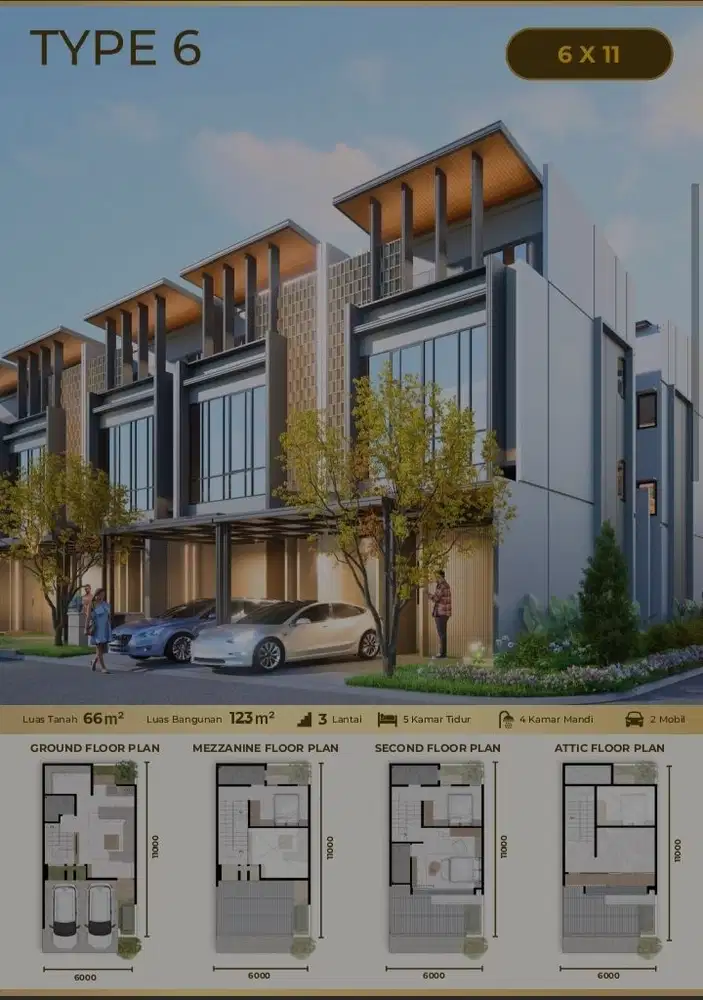 Rumah 3 Lantai Pacific Garden Puri,type 6,Kembangan..jakarta..