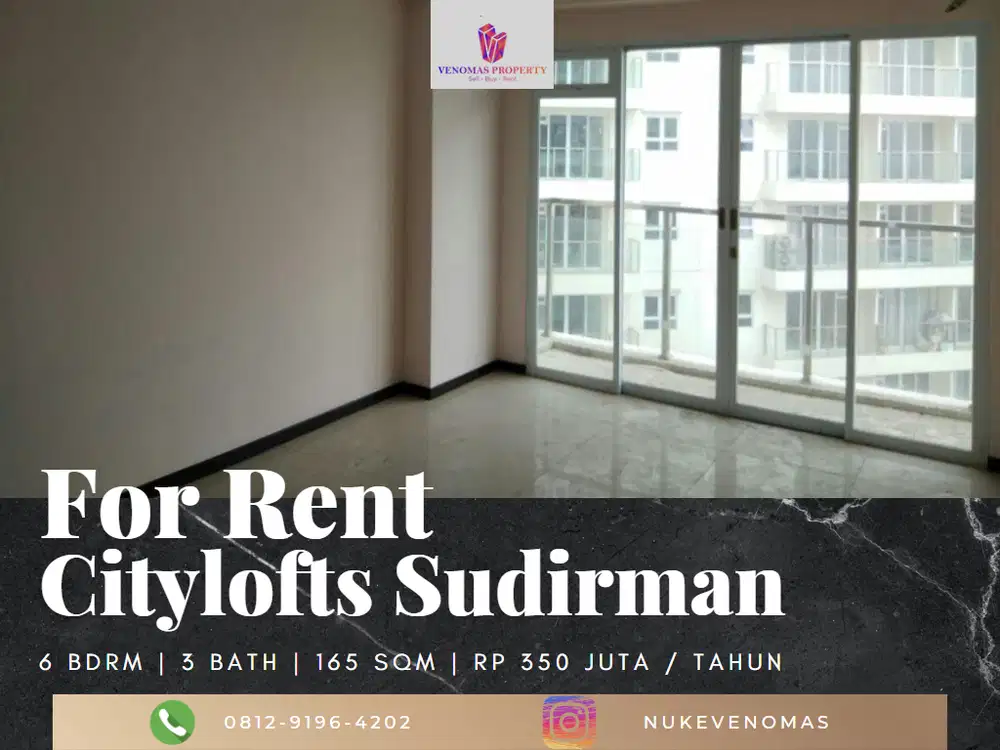Disewakan Apartement Cityloft Sudirman 6 BR Unfurnished Bagus