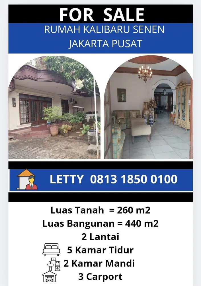 Rumah Siap Huni 2 Lantai Kalibaru Jakarta Pusat Rp 5.5 M Nego