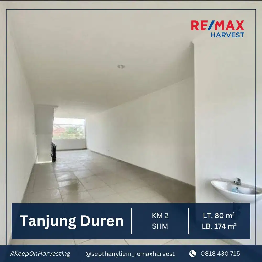 DIJUAL Ruko Gandeng Baru, Lokasi Strategis Tanjung Duren. Jkt Barat