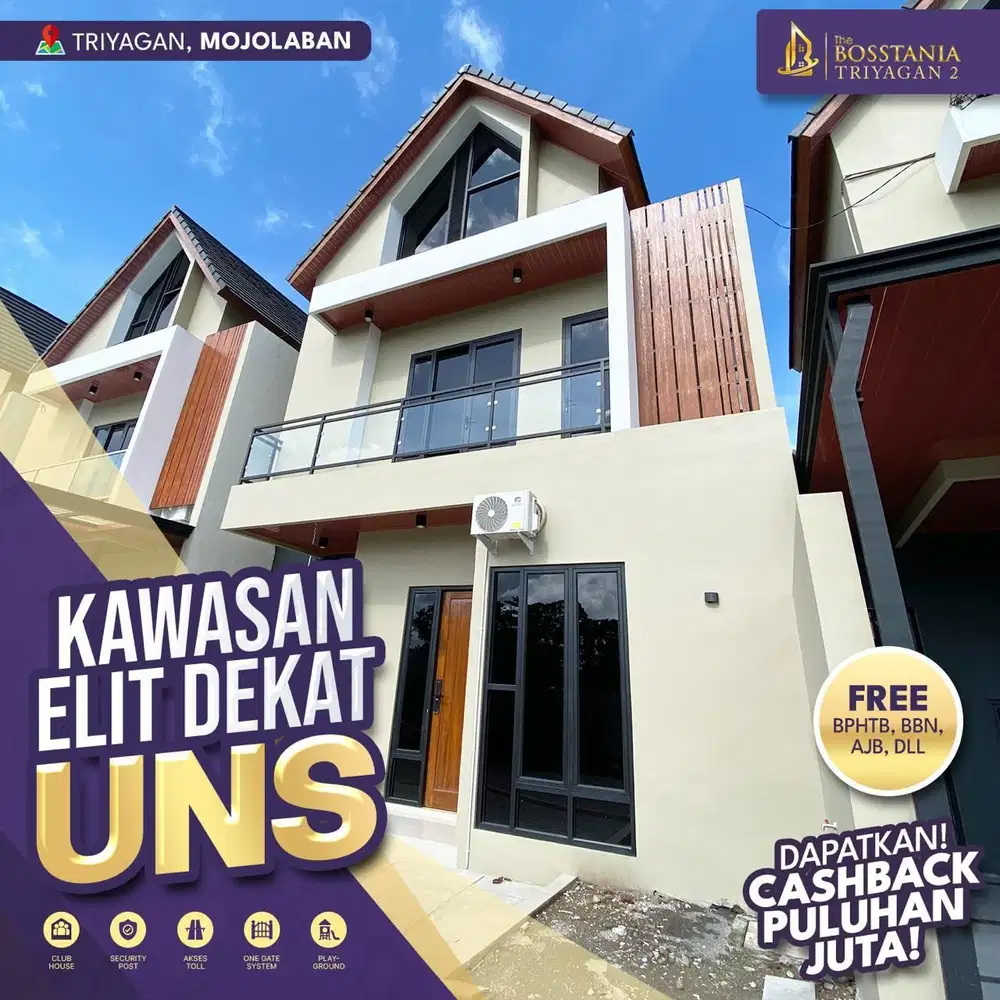 Promo Juni! Rumah 2 Lantai Dekat Tol Palur – Cashback Puluhan Juta