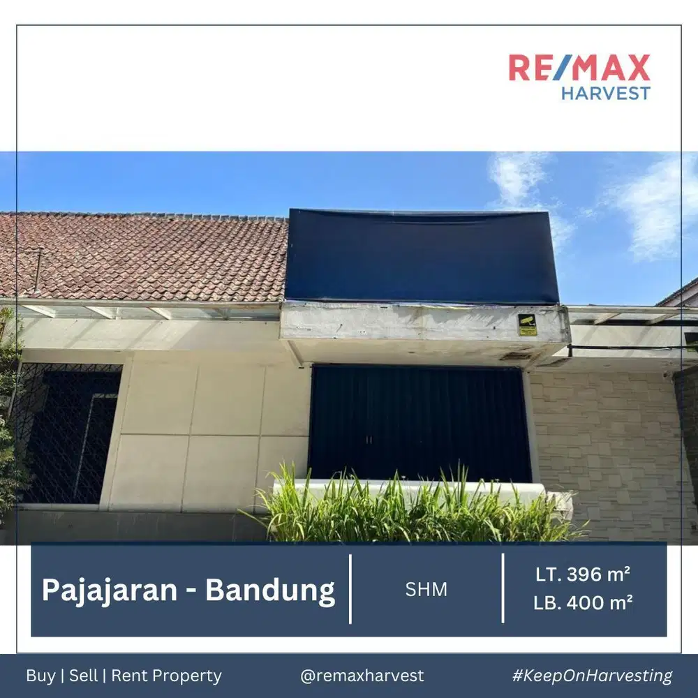 RUMAH EX TEMPAT LES LUAS 400 METER, GARASI LUAS, DI PAJAJARAN BANDUNG