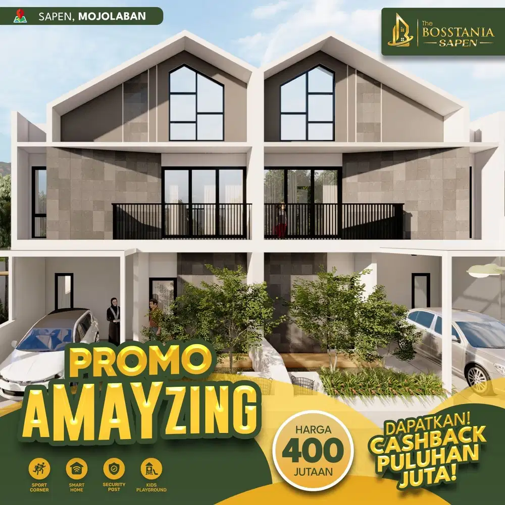 Hunian 2 Lantai Elegan, Lokasi Strategis & Bebas Biaya SHM