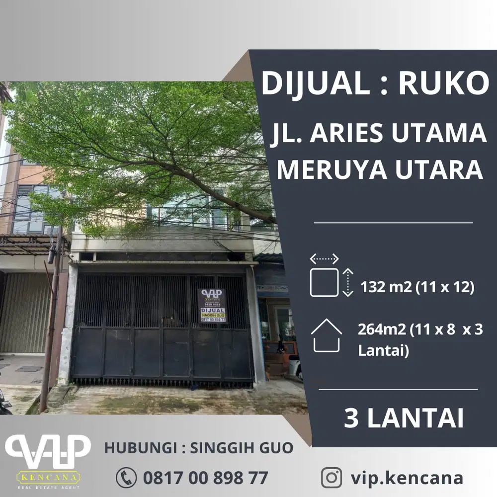 DIJUAL : RUKO GANDENG, Jl. Aries Utama, Meruya Utara, Jakarta Barat
