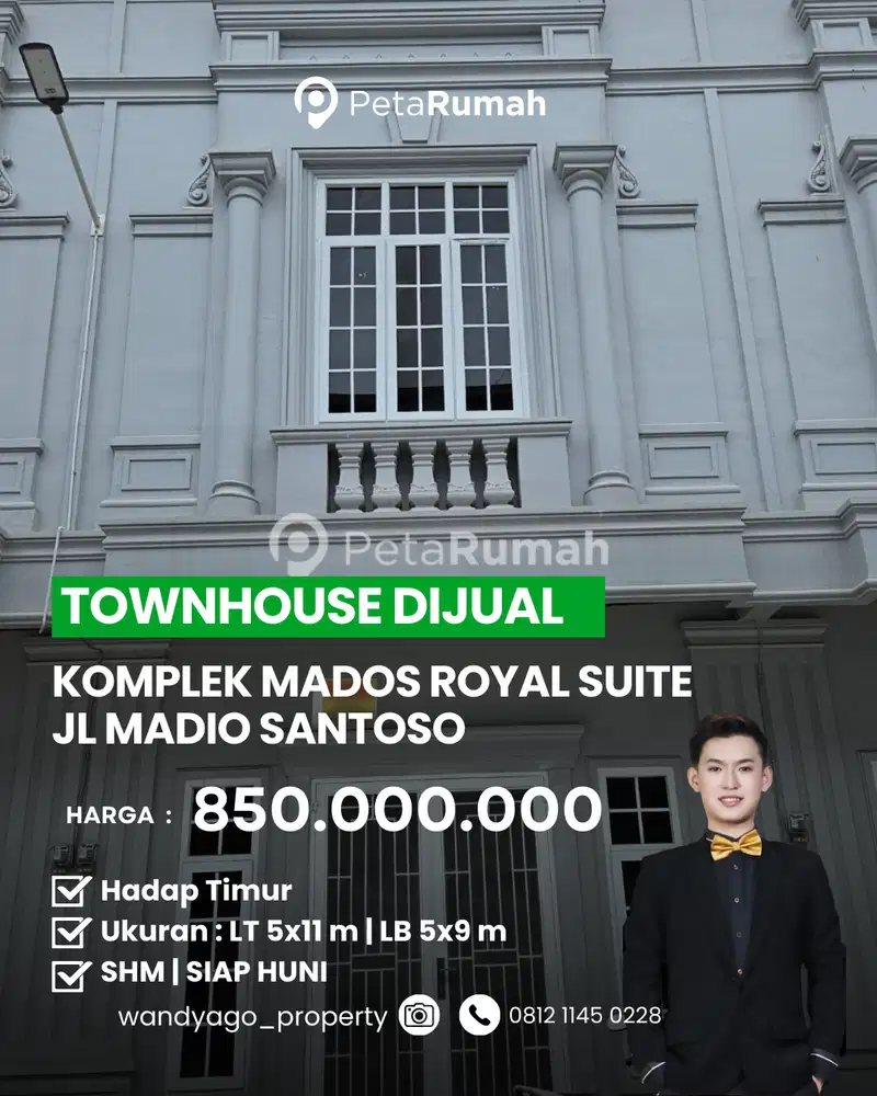 DI JUAL TOWNHOUSE  Komplek Mados Royal Suite Jl Madio Santoso