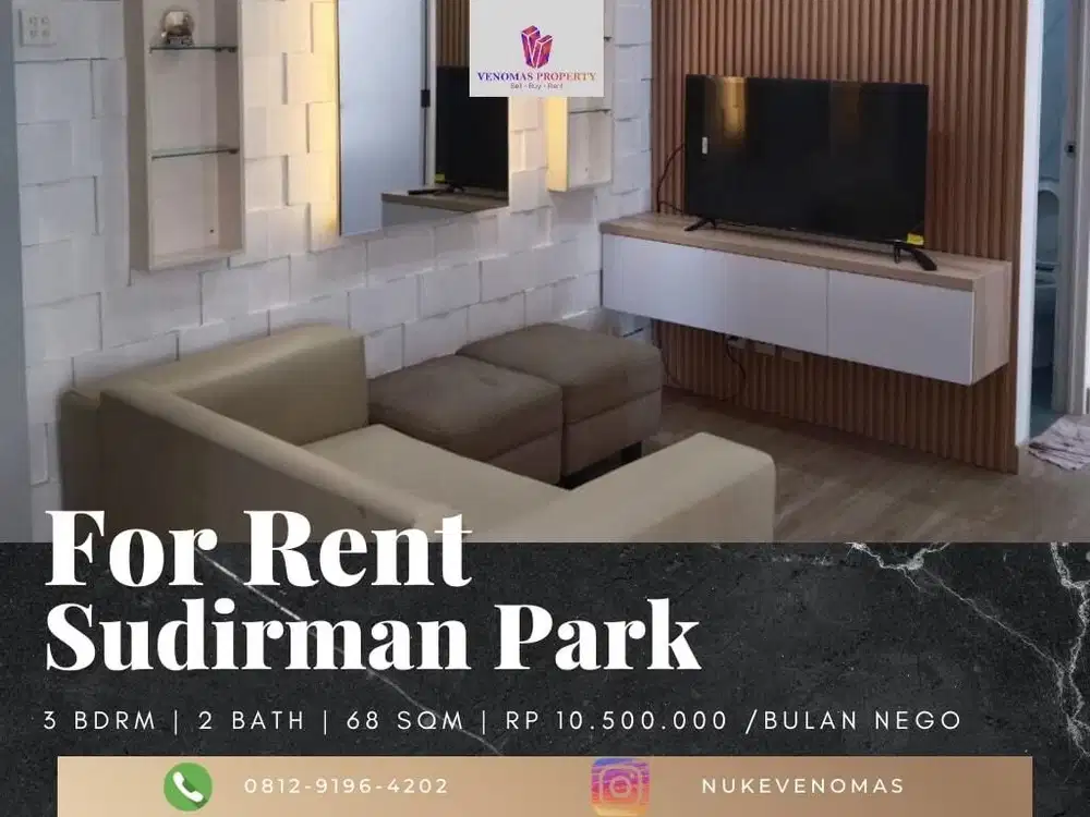 Disewakan Apartement Sudirman Park 3 Bedroom Furnished High Floor