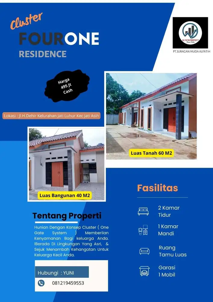 Dijual Rumah di Jl. H. Dehir, Jati Asih, Bekasi
