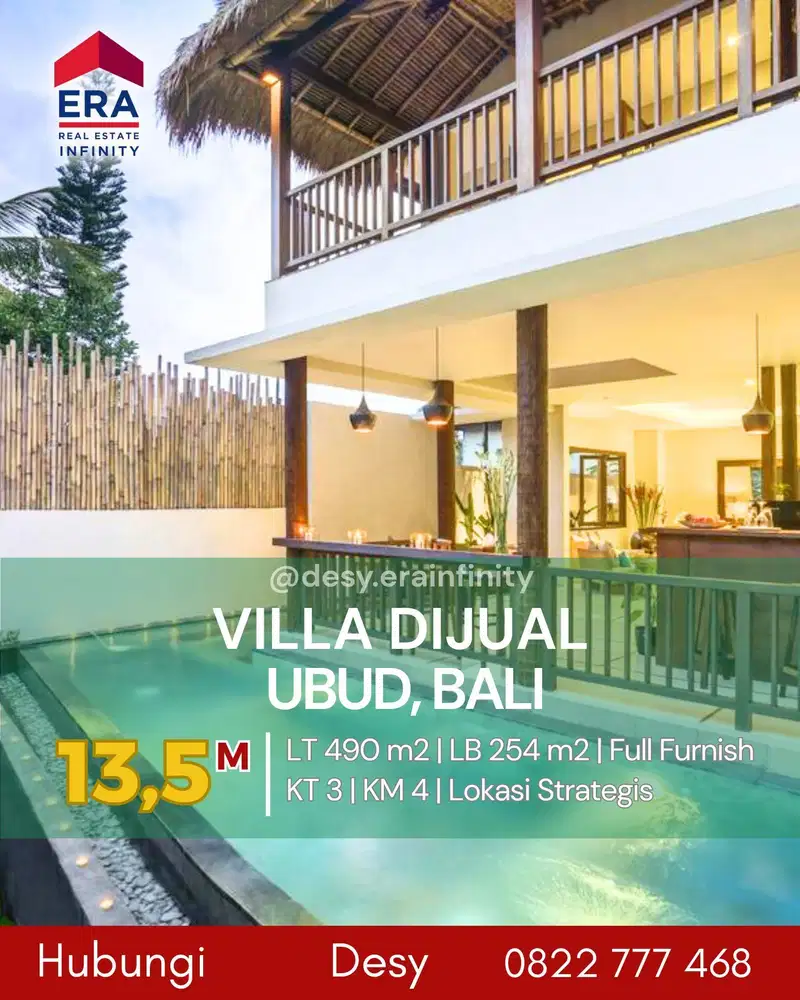 Dijual Villa di Ubud, Bali