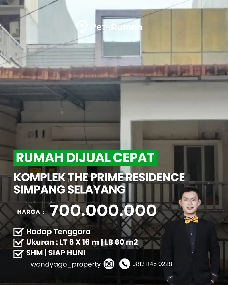 DI JUAL RUMAH DI KOMPLEK THE PRIME RESIDENCE, SIMPANG SELAYANG