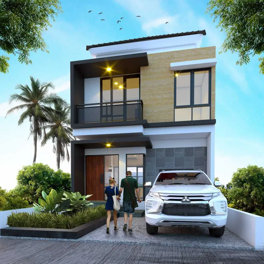 Rumah Mewah 2 Lantai dengan Kolam Renang dekat Stasiun Bojonggede