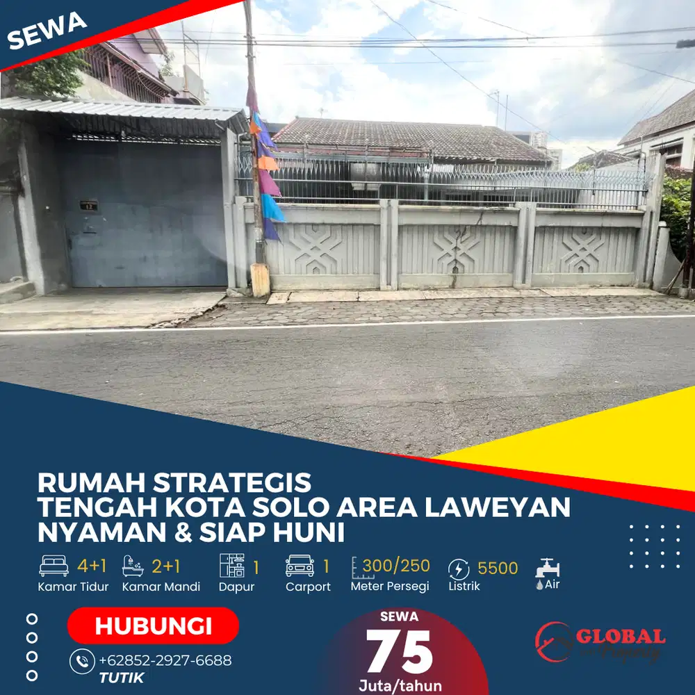 Rumah Luas dan Nyaman di Kawasan Strategis Laweyan Solo