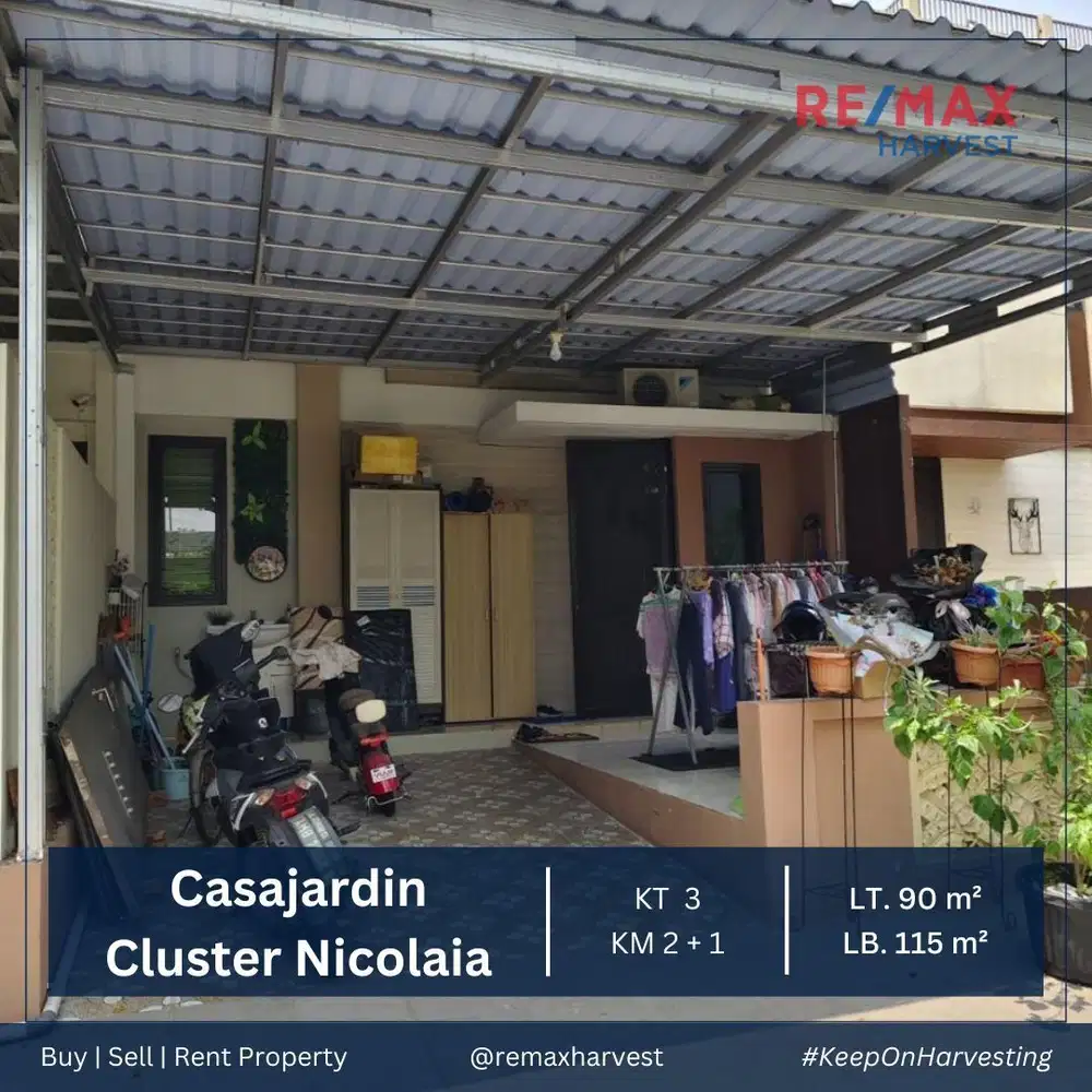 DIJUAL MURAH RUMAH TINGGAL SIAP HUNI CASAJARDIN CLUSTER NICOLAIA
