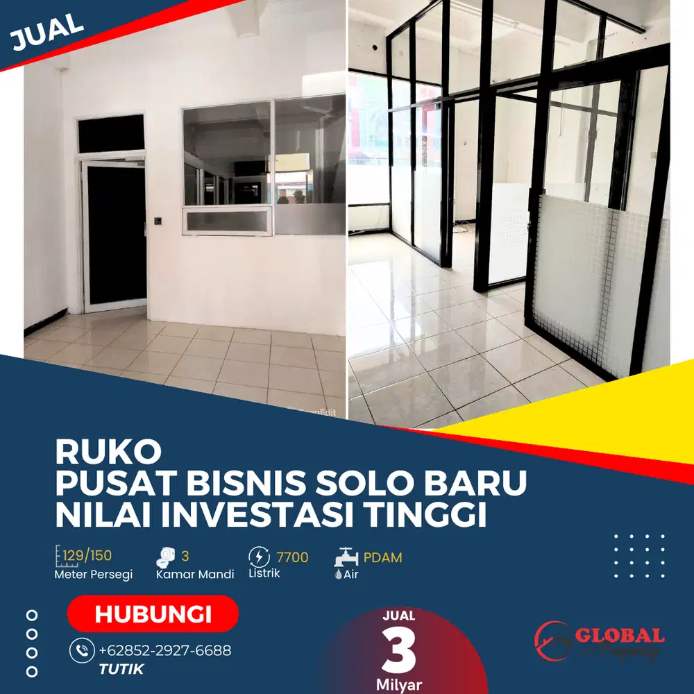 Ruko 3 Lantai Pusat Bisnis Solo Baru Potensi Investasi Tinggi
