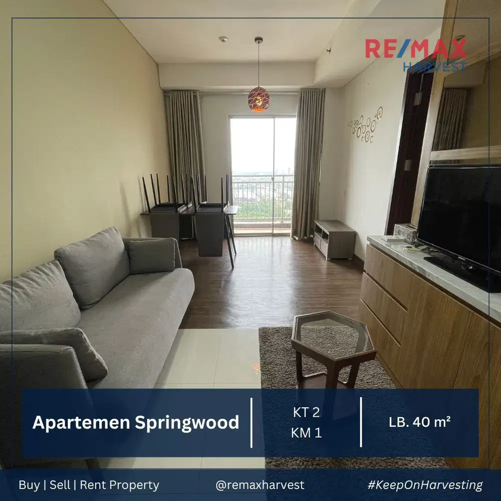 JUAL MURAH APARTEMEN SPRINGWOOD TOWER WING A 2BR JADI 1BR FULL FURNISH