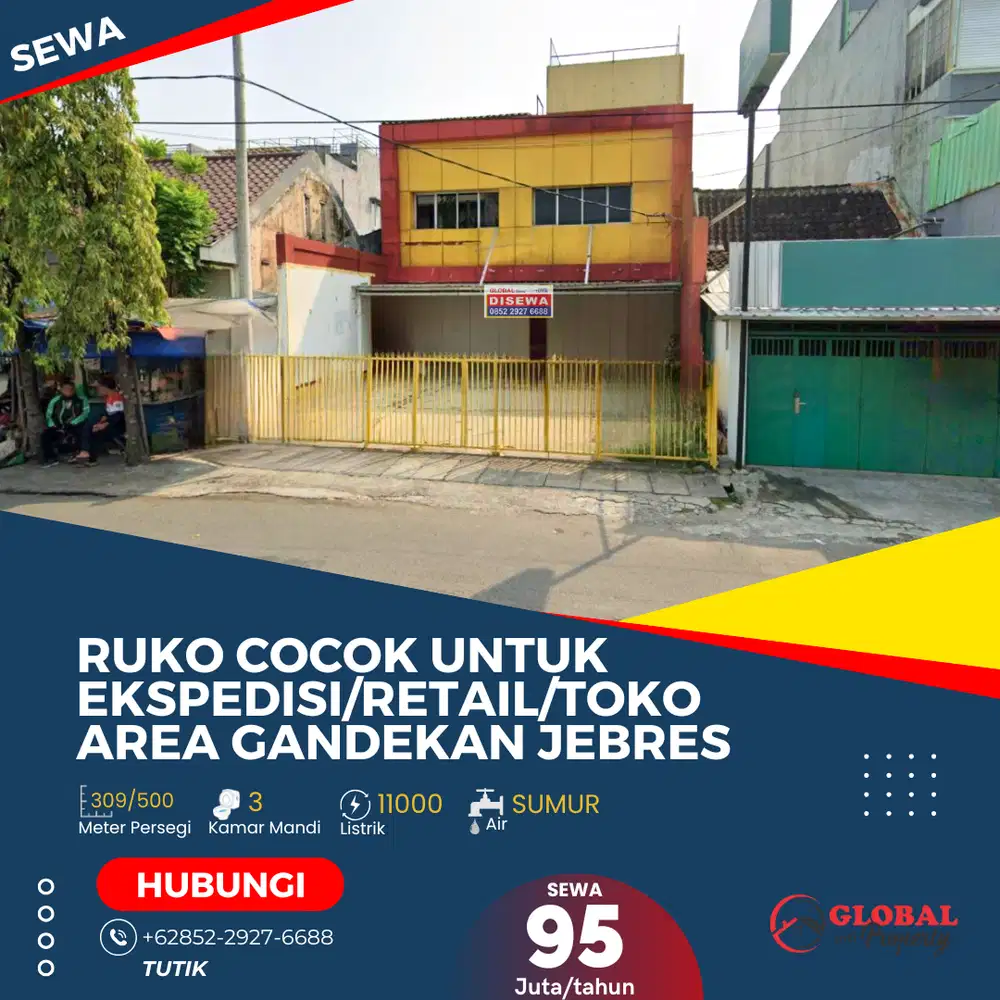 Ruko Lebar Depan 8,5 Meter Persegi Cocok Untuk Ekpedisi/Retail