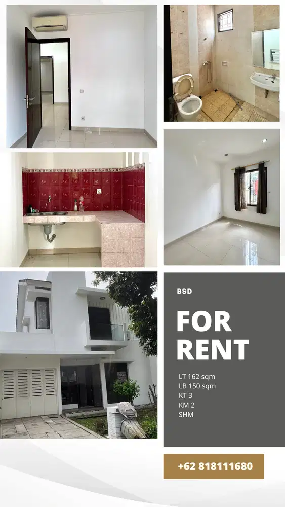 Disewakan rumah Allevare Foresta BSD