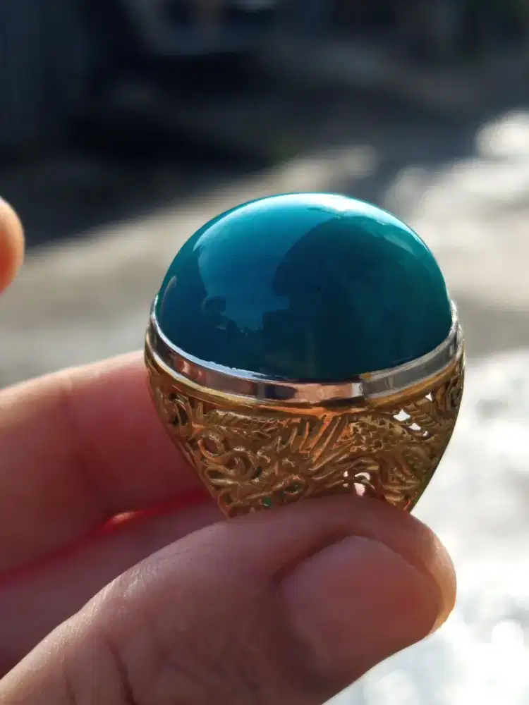 Batu akik bacan Doko mejiko dim jumbo ring perak