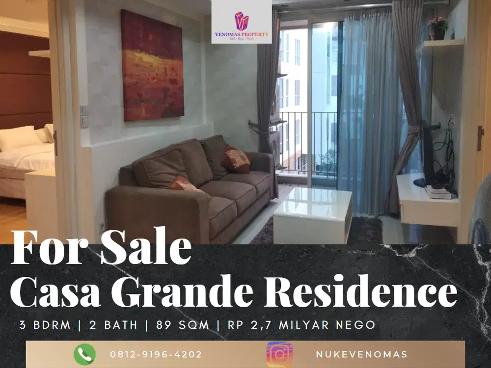 Dijual Apartement Casa Grande 2BR Full Furnished Middle Floor