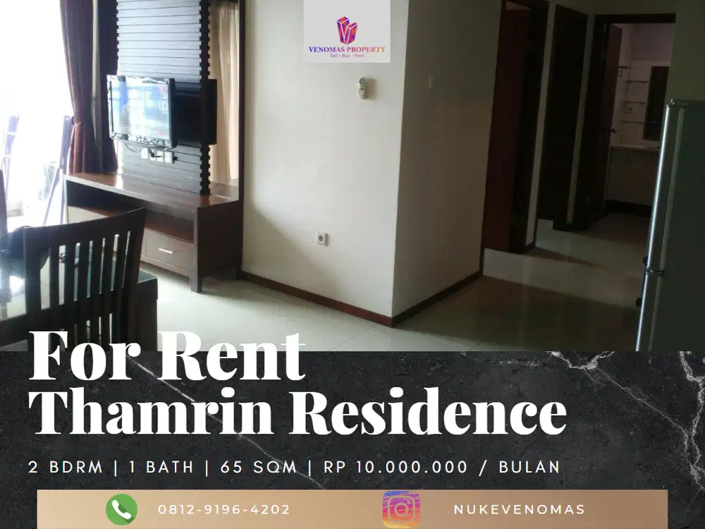 Disewakan Apartemen Thamrin Residence 2BR Low Floor Fully Furnished