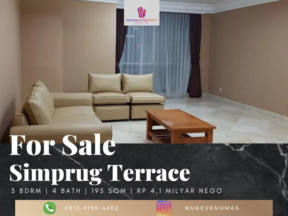 Dijual Apartement Simprug Terrace 3BR Tower B Low Floor View City