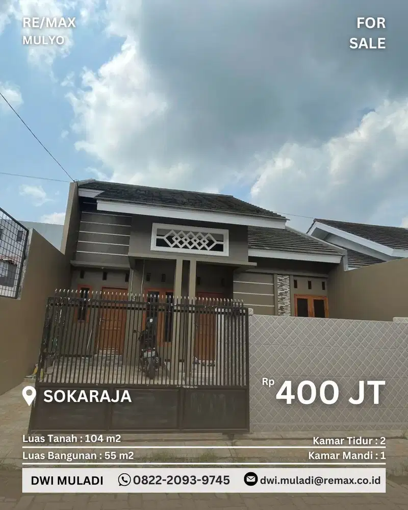 Dijual Rumah Siap Huni Area Sokaraja